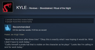 Illustration for article titled Bloodstained: Ritual Of The Night, As Told By Steam Reviews